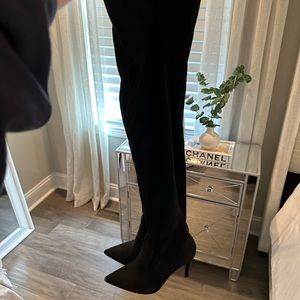 Over the knee faux suede boots